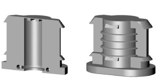 Bushes for oval tube