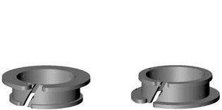 Clip bearings with double collar