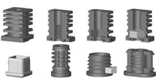 Insertions filetes pour tube cylindrique