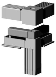 Steckverbinder für Quadratrohr Typ 3D3 3D3V30KS/M10 RAL7035