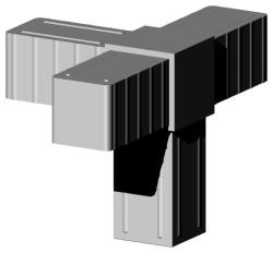 Steckverbinder für Quadratrohr Typ 3D4 3D4V20MK GF 7035