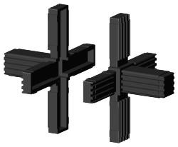 Steckverbinder für Quadratrohr Typ 3D6 3D6V20K